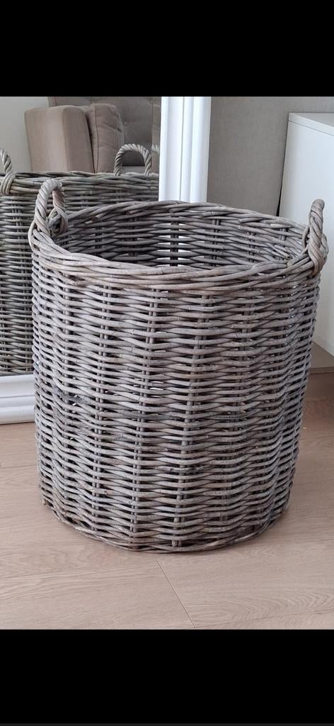 Grote stijlvolle "Grey rotan" rieten mand., Ophalen, Zo goed als nieuw, Rechthoekig, Riet
