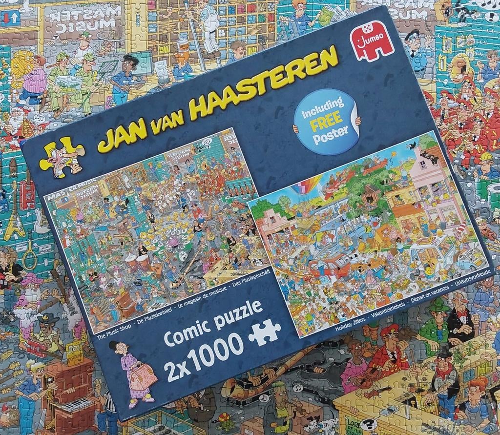 JvH puzzel, Combi-doos, De Muziekwinkel en Vakantiekriebels, Ophalen, 500 t/m 1500 stukjes, Zo goed als nieuw