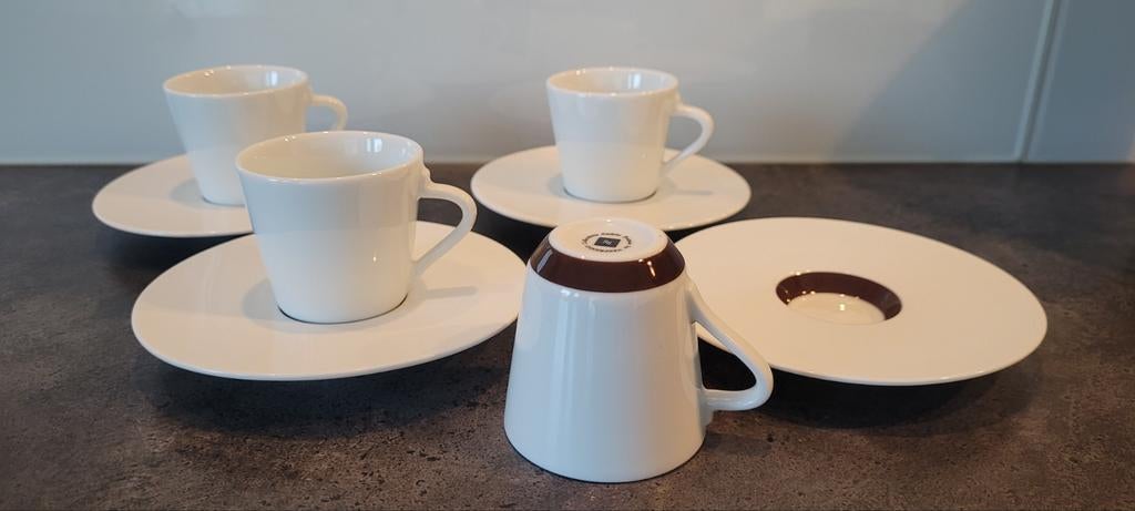 4x Nespresso Ritual Collection Espresso Kopjes met Schotels, Huis en Inrichting, Keuken | Servies, Ophalen of Verzenden, Zo goed als nieuw