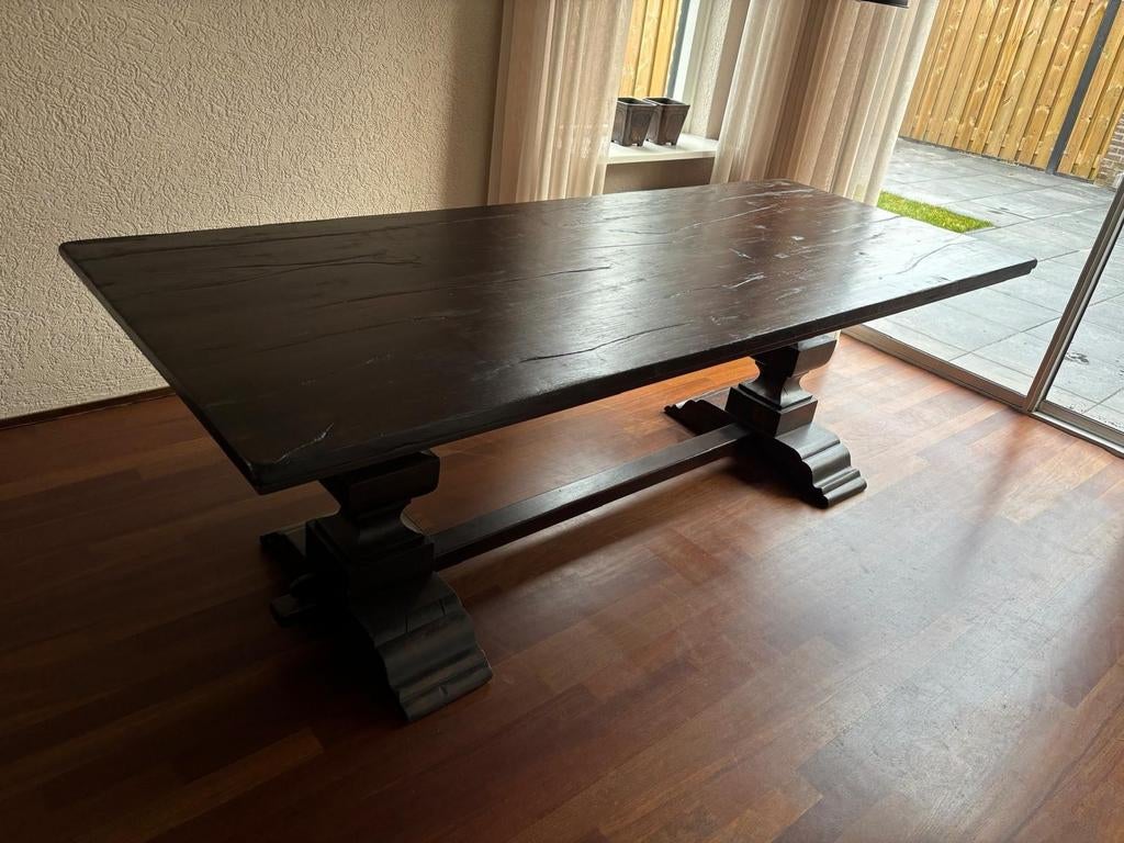 Landelijke klassieke kloostertafel - 225x90x70 cm, Ophalen of Verzenden