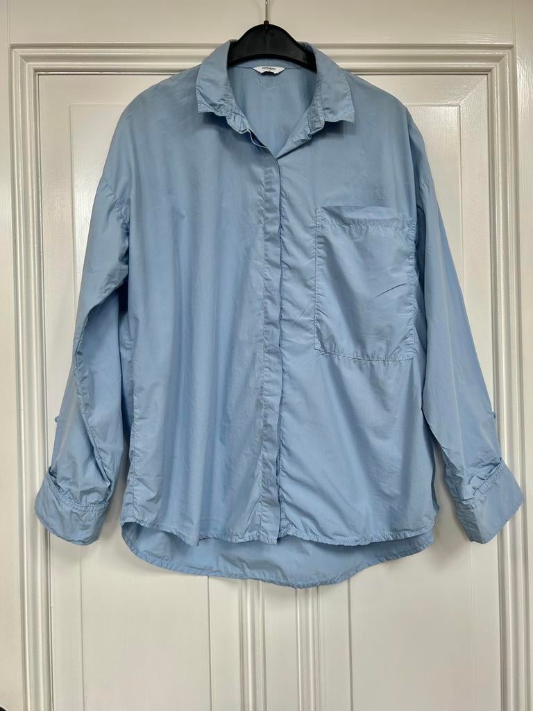 Penn & Ink lichtblauwe ruimvallende blouse maat 34, Ophalen of Verzenden, Zo goed als nieuw, Maat 34 (XS) of kleiner, Blauw