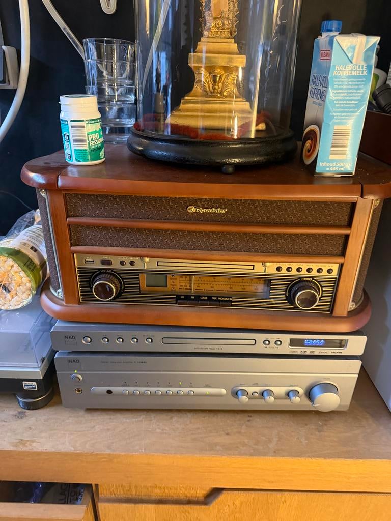 Retro Platenspeler met Radio en CD-speler - Zo goed als nieu, Ophalen of Verzenden, Zo goed als nieuw, Platenspeler, Overige merken