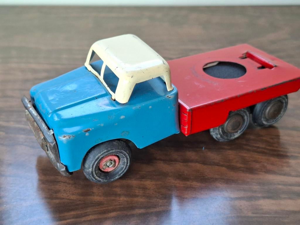 Vintage blikken vrachtauto - Speelgoed, Antiek en Kunst, Antiek | Speelgoed, Ophalen of Verzenden