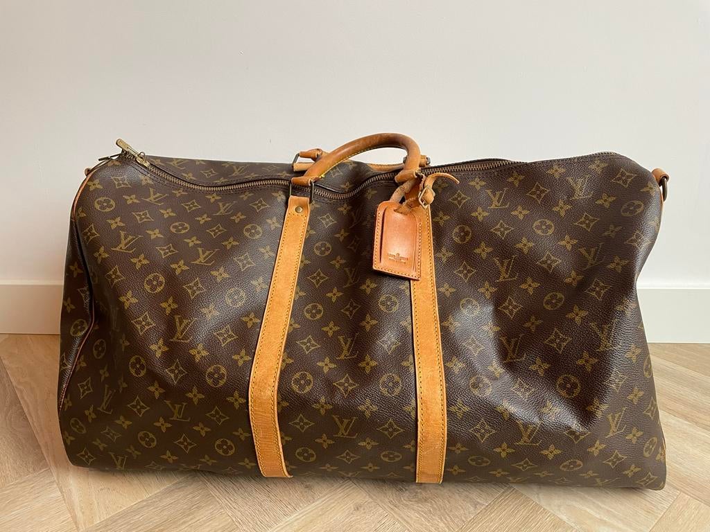 Vintage Louis Vuitton Keepall 60 Reistas - Authentiek, Gebruikt, 20 tot 30 cm, Bruin, Ophalen of Verzenden