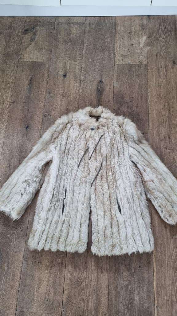 Nepbont jas - Maat 42 vintage, retro, Beige, Maat 42/44 (L), Ophalen of Verzenden, Zo goed als nieuw