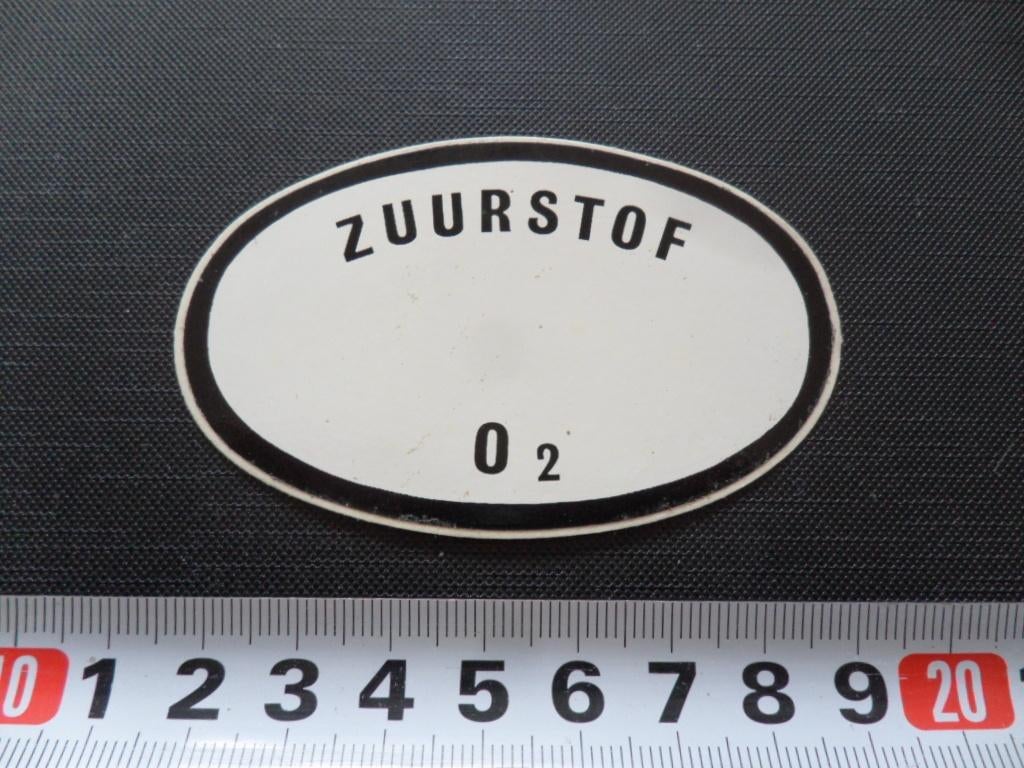 sticker ZUURSTOF O2, Verzamelen, Stickers, Zo goed als nieuw, Ophalen