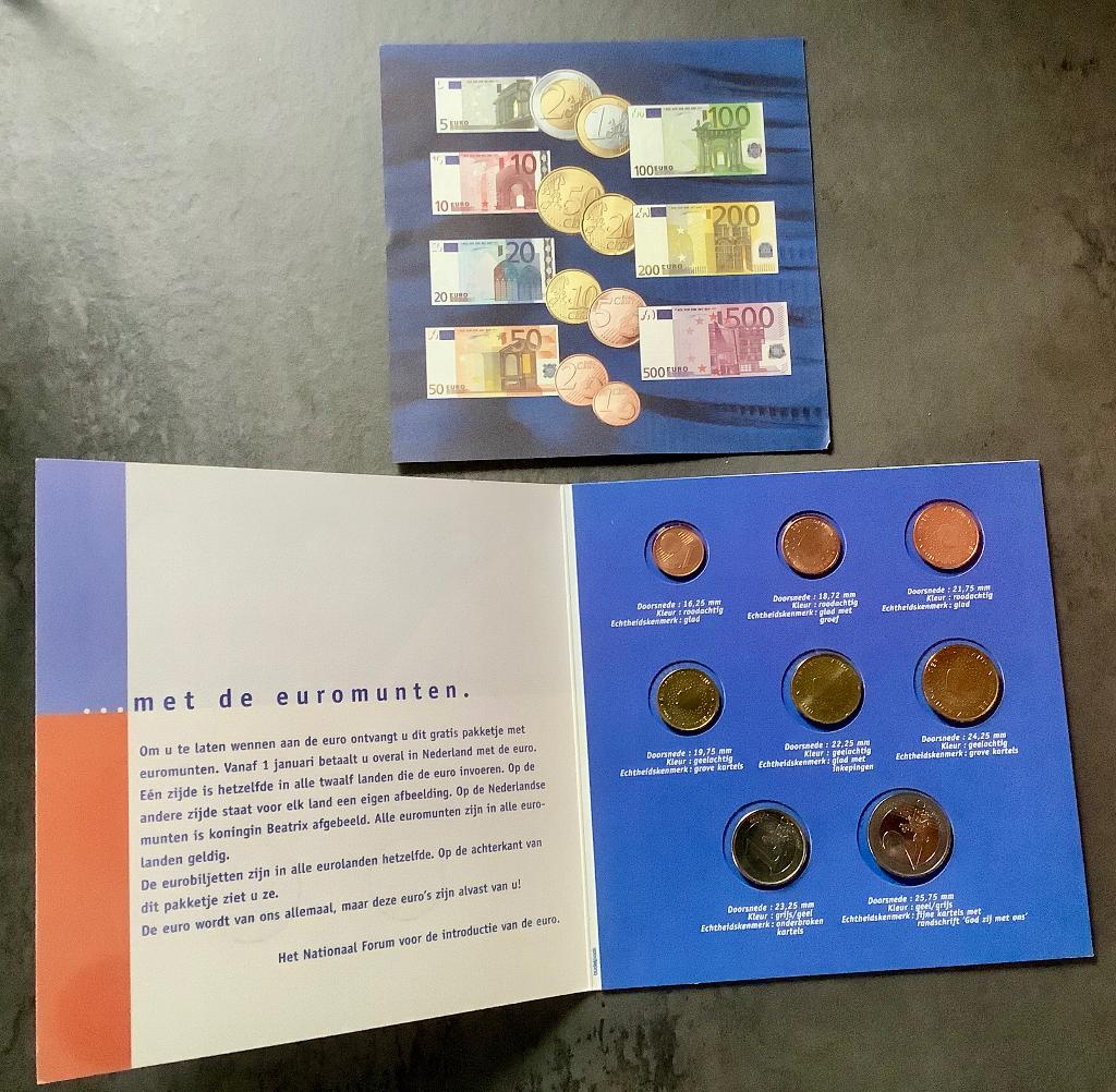 Mapje met euromunten ter Introductie van de euromunten, Ophalen of Verzenden, Overige landen, Overige waardes, Setje