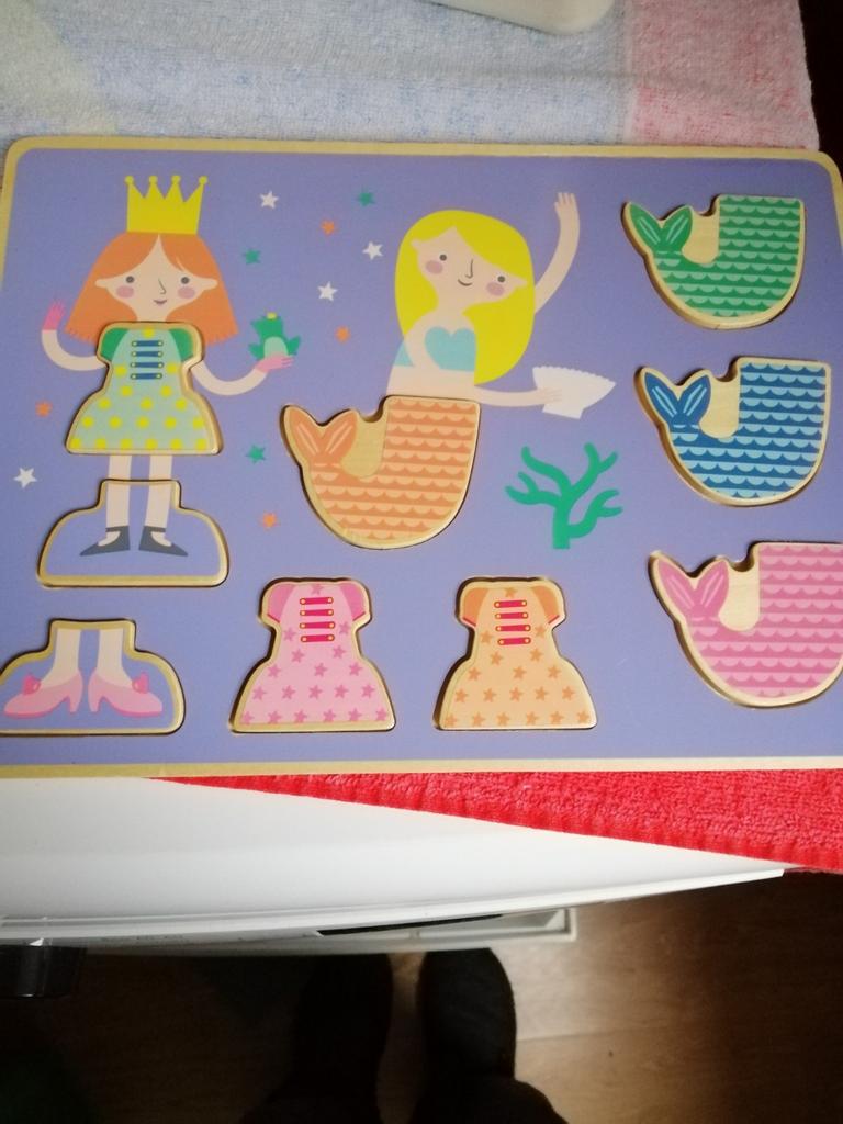 Houten verkleed puzzle princess en zeemeermin, Ophalen of Verzenden