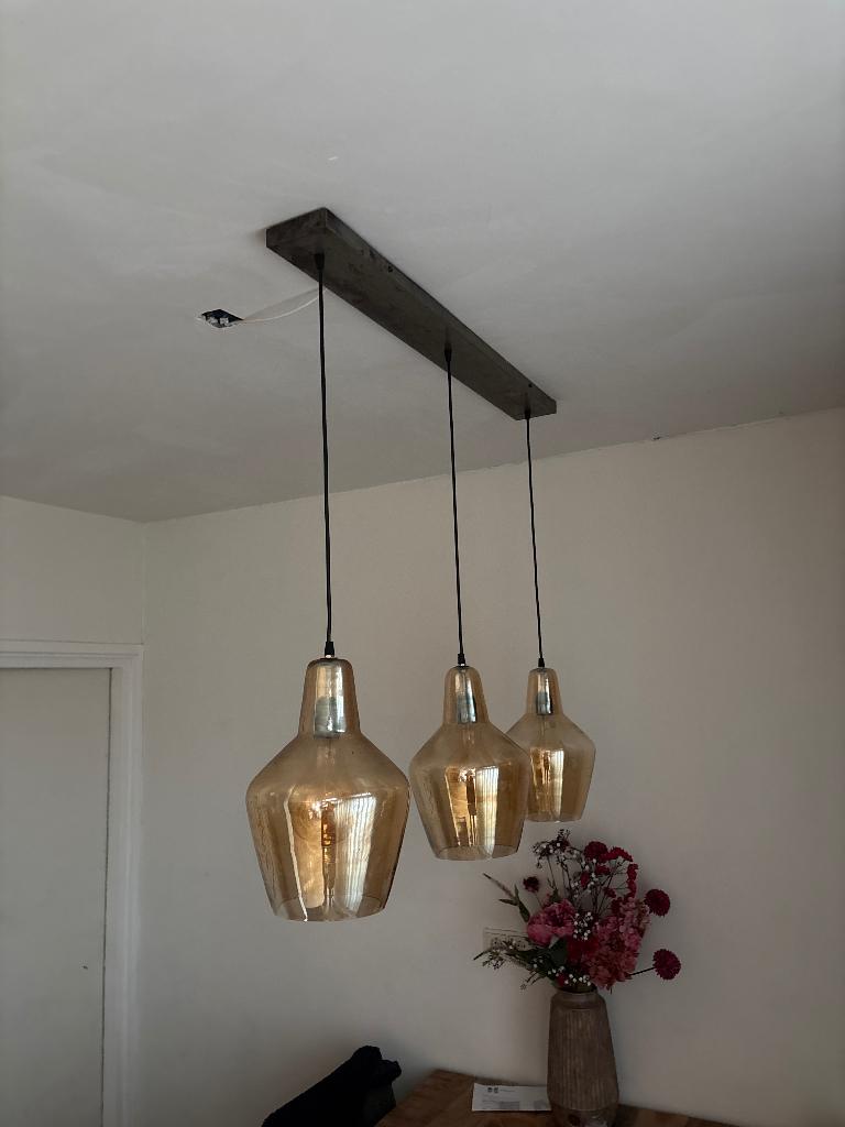 Lamp voor boven eethoek, Huis en Inrichting, Ophalen, Zo goed als nieuw, Glas, Minder dan 50 cm