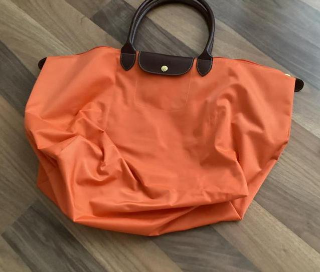 Grote oranje Longchamp tas met rits, Sieraden, Tassen en Uiterlijk, Tassen | Reistassen en Weekendtassen, Ophalen of Verzenden