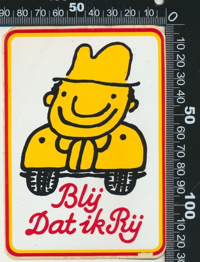 Sticker: Blij dat ik rij (2), Verzamelen, Ophalen of Verzenden, Zo goed als nieuw, Auto of Motor