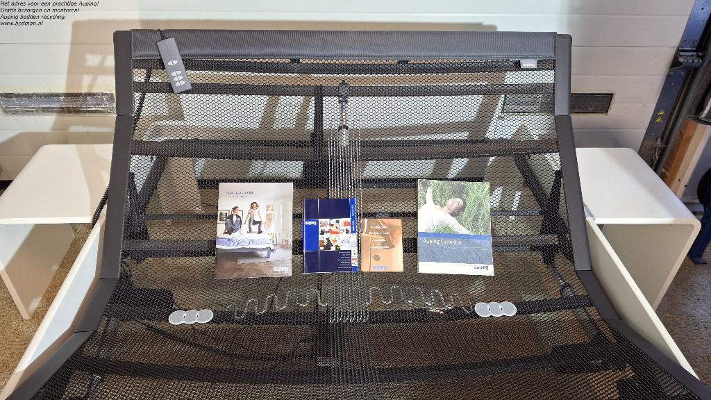 Prachtige Auping Auronde 1000,140x200cm. Gratis bez/mont!, Verstelbaar, Wit, Tweepersoons, Zo goed als nieuw