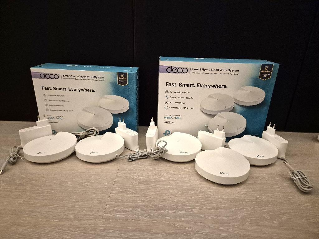 TP‑Link Deco M9+ / Complete 5‑pack Mesh WiFi + Wandhouders, Ophalen of Verzenden, Zo goed als nieuw, TP-Link