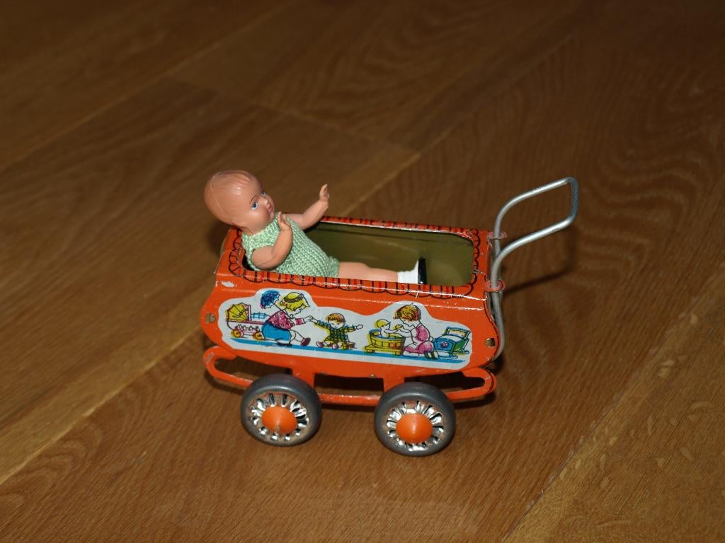 OUD BLIKKEN KINDERWAGENTJE GAAF, Ophalen of Verzenden