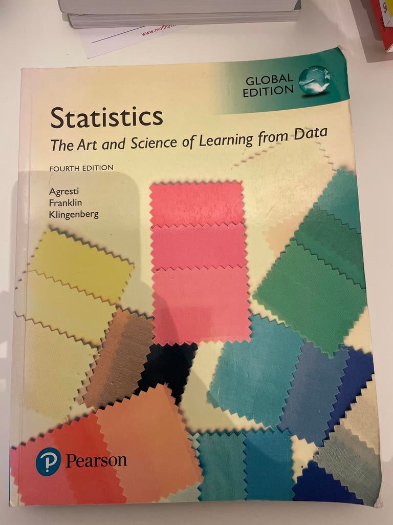 Statistics - Agresti, Franklin, Klingenberg, Ophalen of Verzenden, Beta, Zo goed als nieuw, WO