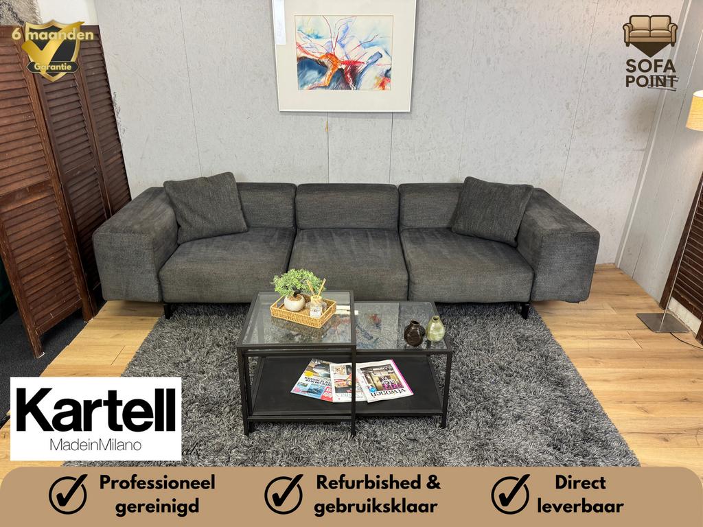 Luxe Antraciete “Kartell - Largo” 3-zit bank- Gratis Bezorgd, Ophalen of Verzenden, Sofa Point, Sofapointnl@gmail.com, Noordkade 68A