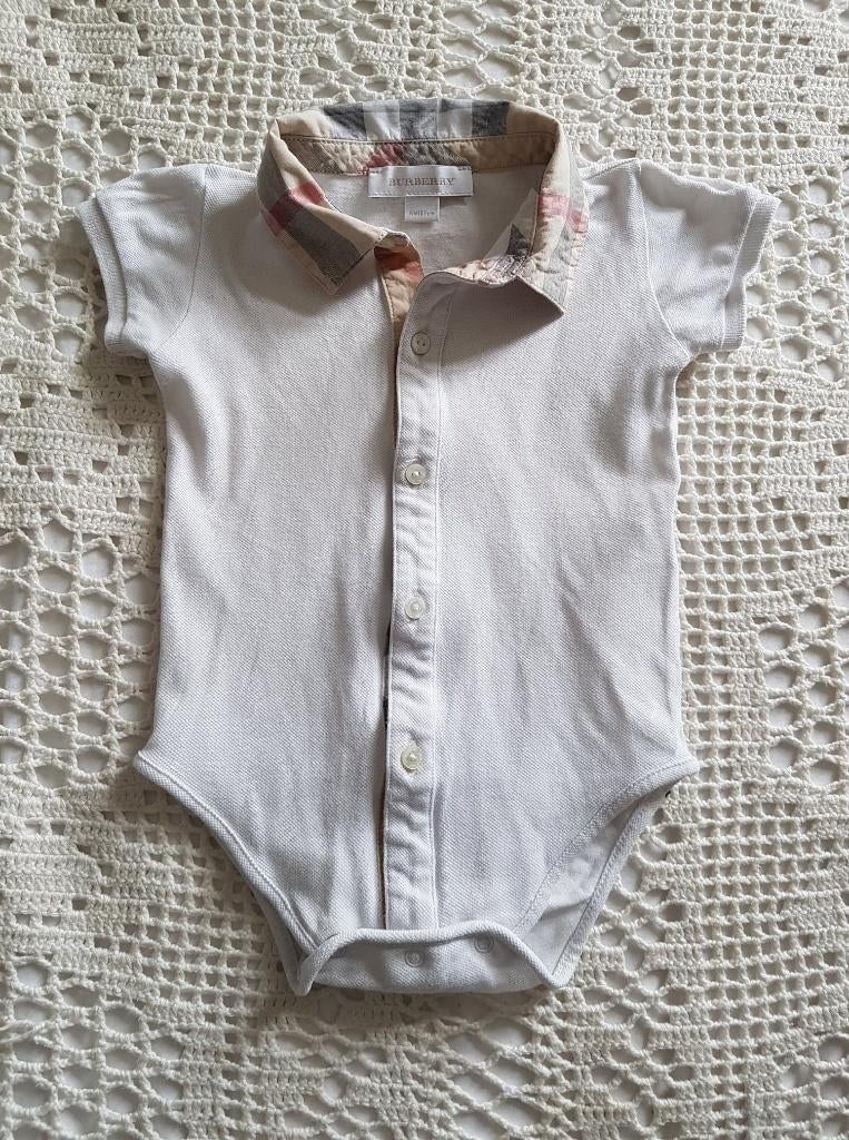 Burberry Baby romper met polo kraagje 68, Verzenden, Zo goed als nieuw, Jongetje of Meisje, Pakje