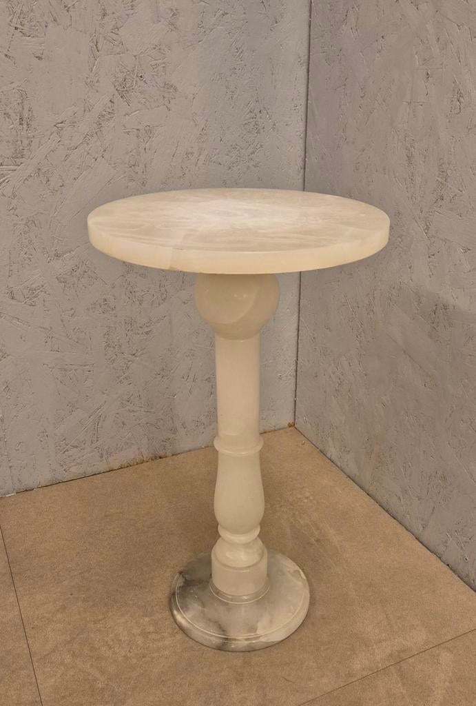 Zuiltafeltje – natuursteen – 56 cm – bijzettafel, Huis en Inrichting, Tafels | Bijzettafels, Overige materialen, Minder dan 55 cm