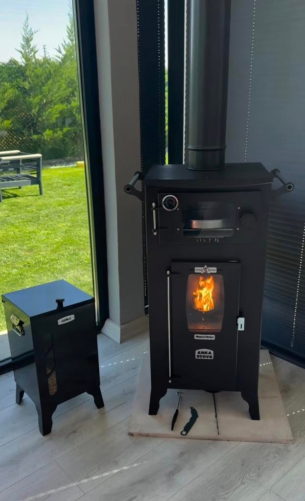 Black Diamond Pellet & hout kachel hybride kachel pizza oven, Ophalen, Nieuw, Pelletkachel, Vrijstaand