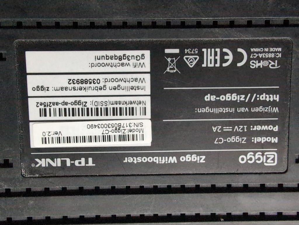 3x Ziggo C7 Wifi Booster - Signaal Versterker, Ophalen of Verzenden, Gebruikt, Router, Ziggo