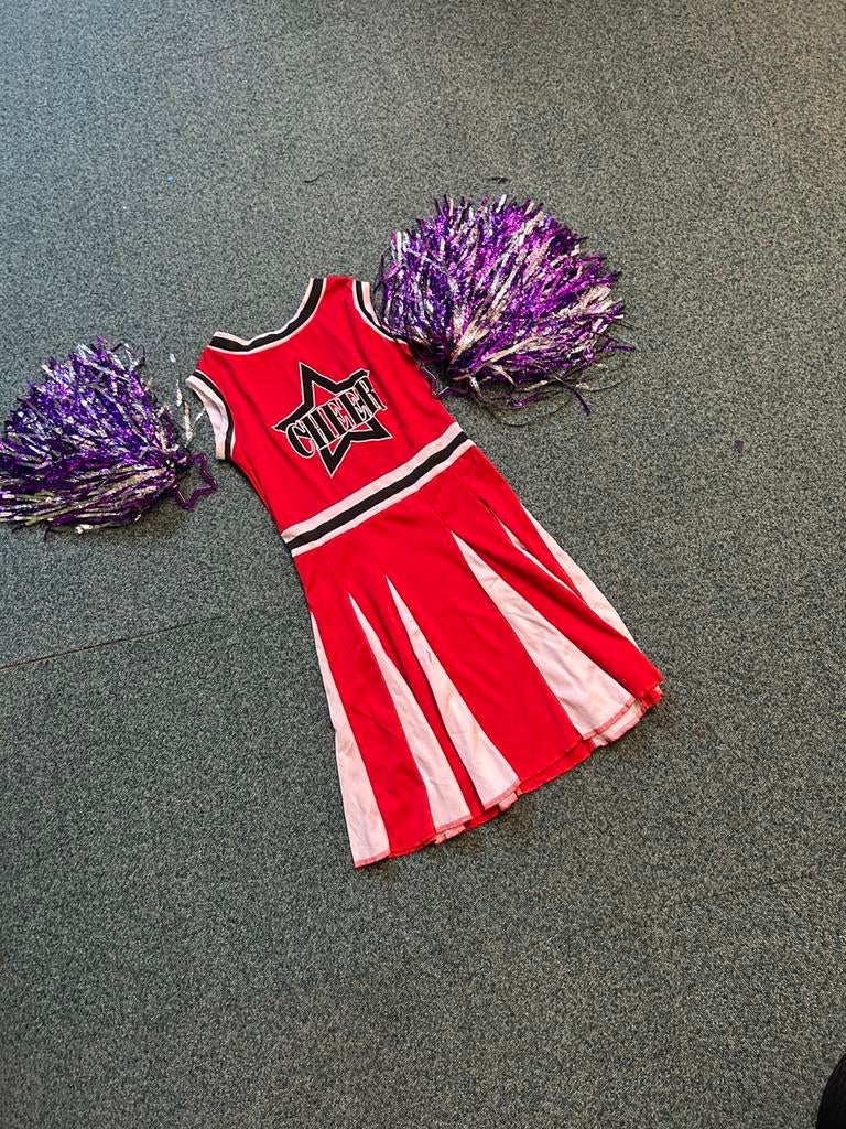 Cheerleader carnaval maat S, Ophalen of Verzenden, Zo goed als nieuw, Meisje