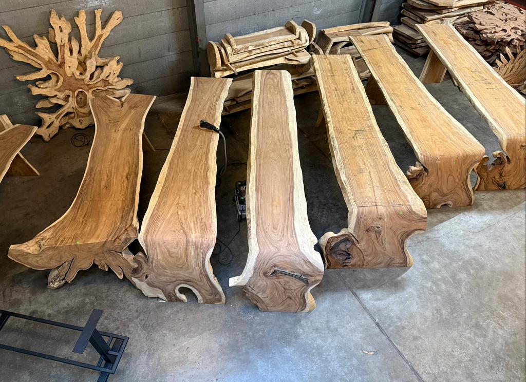 Unieke waterval bartafels massief suarhout doorlopend blad, 100 tot 150 cm, Info@mokana.nl, Mokana meubelen BV, Vijf personen of meer