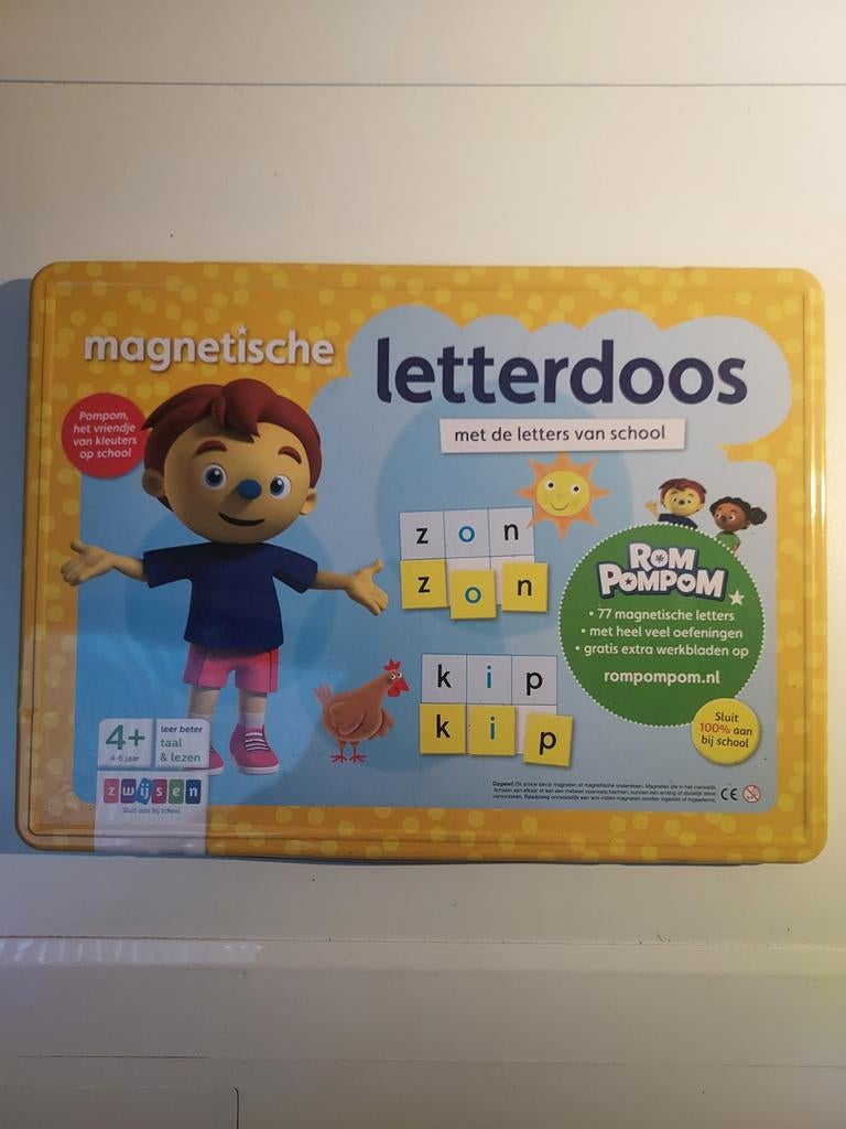 RomPompom Magnetische Letterdoos - Leerzaam Speelgoed, Ophalen of Verzenden, Zo goed als nieuw, Taal en Lezen