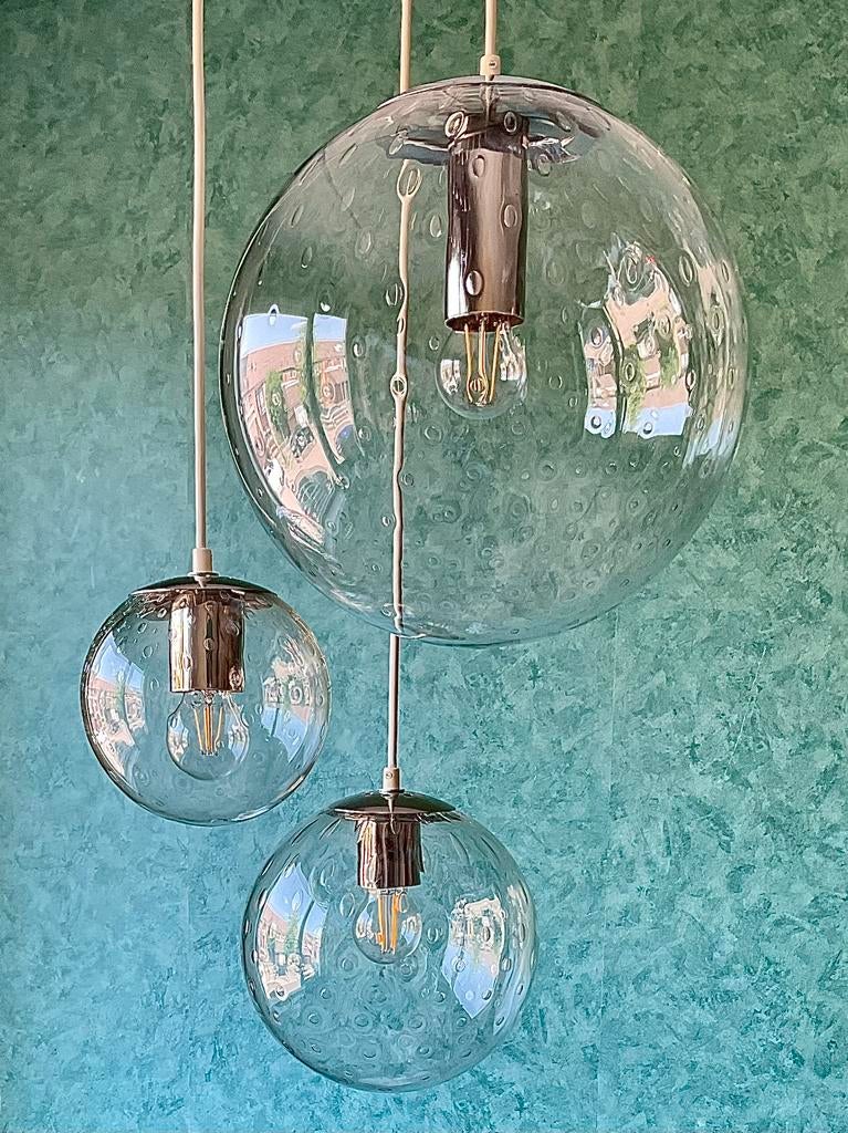 Vintage 70’s RAAK Teardrop Compositie Lamp Glas: 18,25,35CM, Huis en Inrichting, Lampen | Hanglampen, Gebruikt, 75 cm of meer