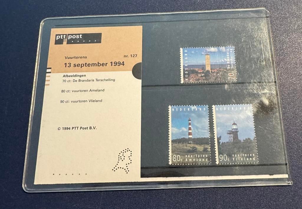 Ptt Post postzegel mapje 127 vuurtoren Brandaris vlieland, Ophalen of Verzenden, Na 1940, Postfris