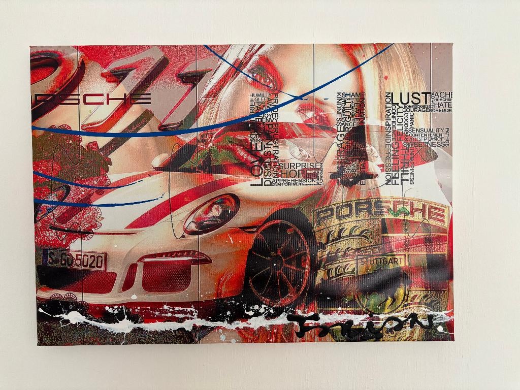 Fabian schilderij “Porsche 911 GT3” 70x50x3cm., Ophalen of Verzenden
