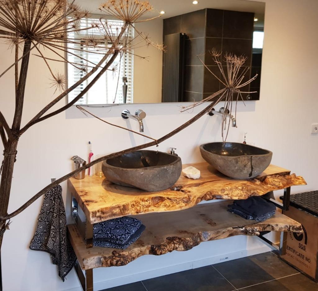 Houten badmeubel | Boomstam badkamermeubels | NP-Woodstyle