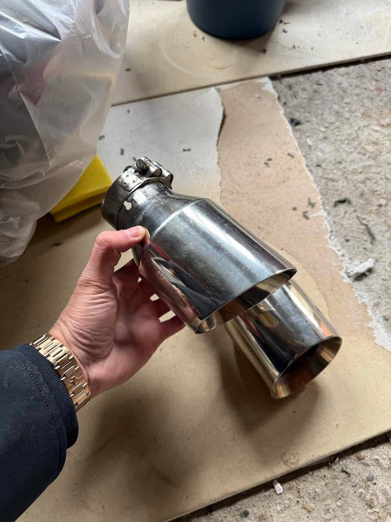 Akrapovic-look uitlaat sierstukken Volkswagen Golf 7/7.5 GTI, Ophalen of Verzenden, Gebruikt, Universele onderdelen