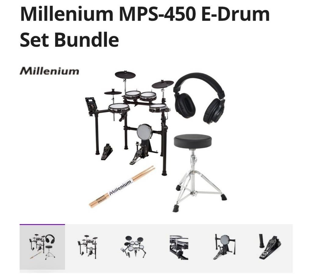 Millenium MPS-450 E-Drum Set Bundle Elektronisch Drumstel, Muziek en Instrumenten, Drumstellen en Slagwerk, Ophalen of Verzenden