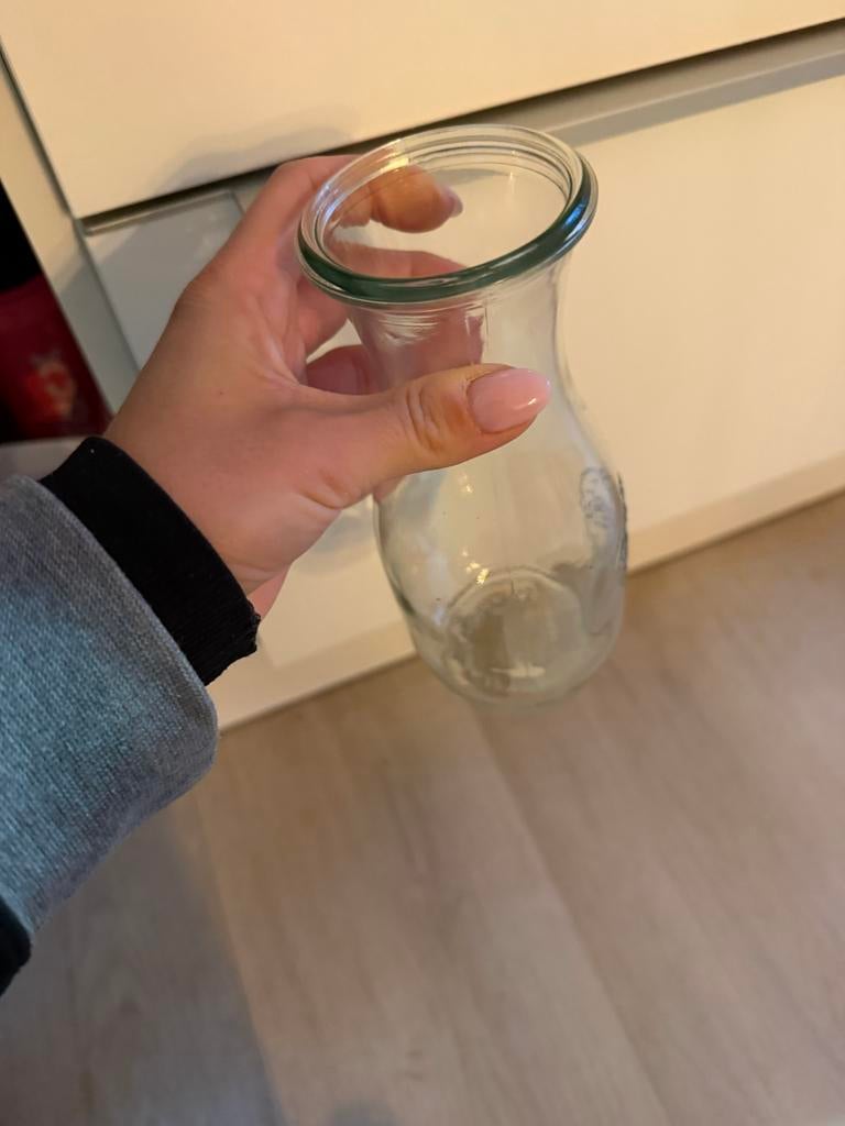 Klein glazen karaf - Weck, Overige kleuren, Ophalen of Verzenden, Minder dan 50 cm, Glas