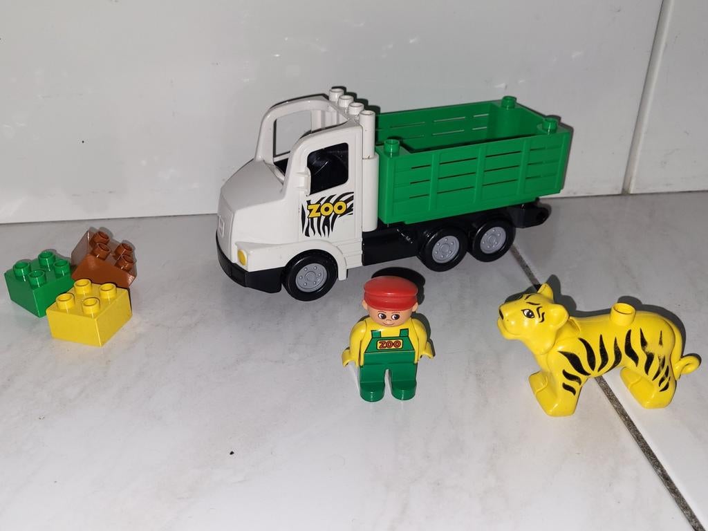 Duplo dierentuin truck met tijger en dierenverzorger, Gebruikt, Ophalen of Verzenden, Duplo, Duplo