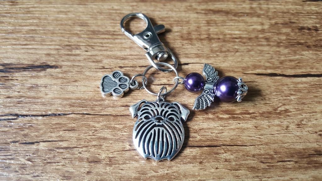 Tas/Sleutelhanger Griffon bruxellois met beschermengeltje, Verzenden, Nieuw