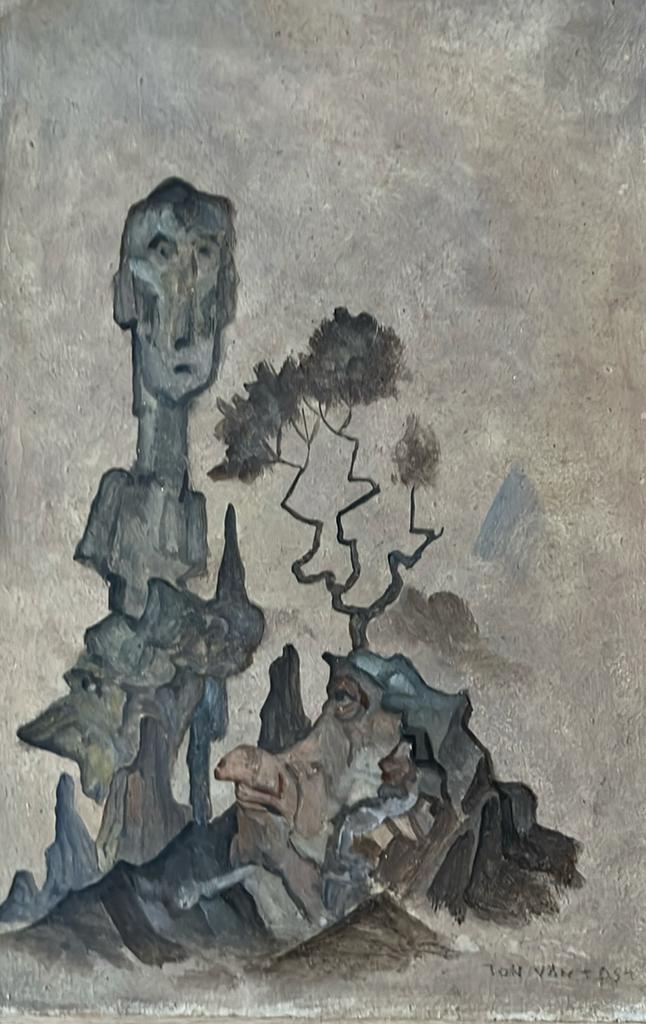 Ton van Tast - Schilderij op karton, Ophalen of Verzenden