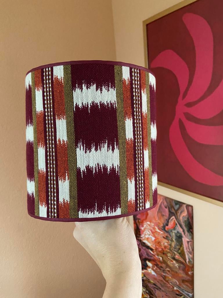 Lampenkap vierkant wandlamp frida burgundy koper beige, Ophalen, Beige, Rond, Zo goed als nieuw