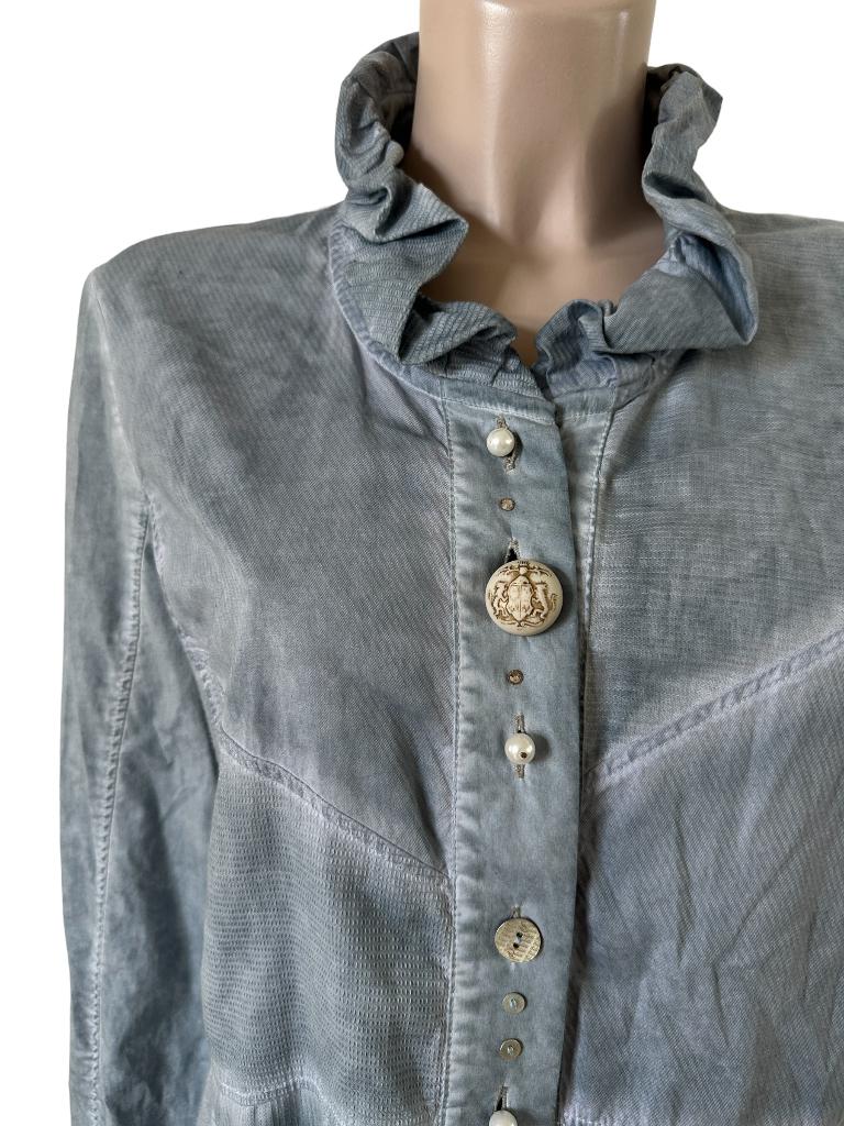 Elisa Cavaletti blouse M, Blauw, Ophalen of Verzenden, Zo goed als nieuw