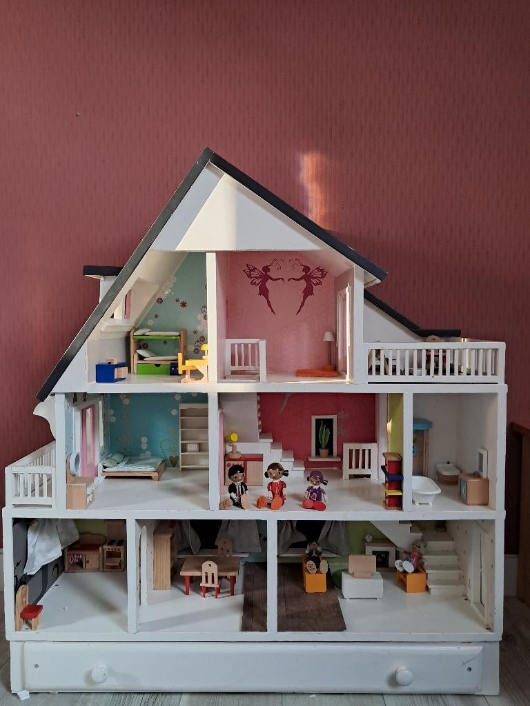 Compleet poppenhuis, Ophalen, Gebruikt, Poppenhuis