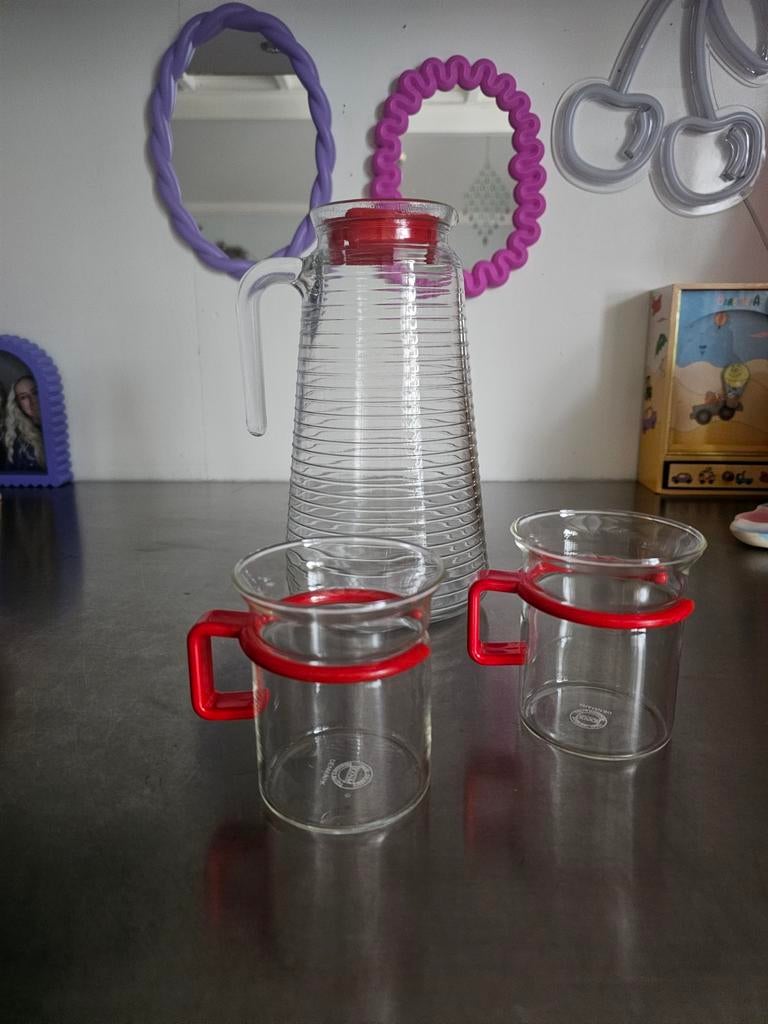 Vintage Pasabahce karaf met glazen Bodum Denmark, Huis en Inrichting, Keuken | Servies, Ophalen of Verzenden, Glas, Overige stijlen