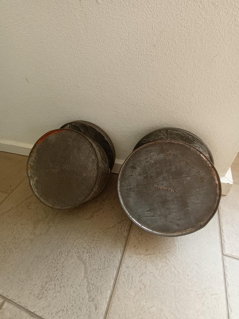 2 zeer oude antieke blikken de Gruyter en Albert Heijn, Ophalen of Verzenden, Gebruikt, Overige