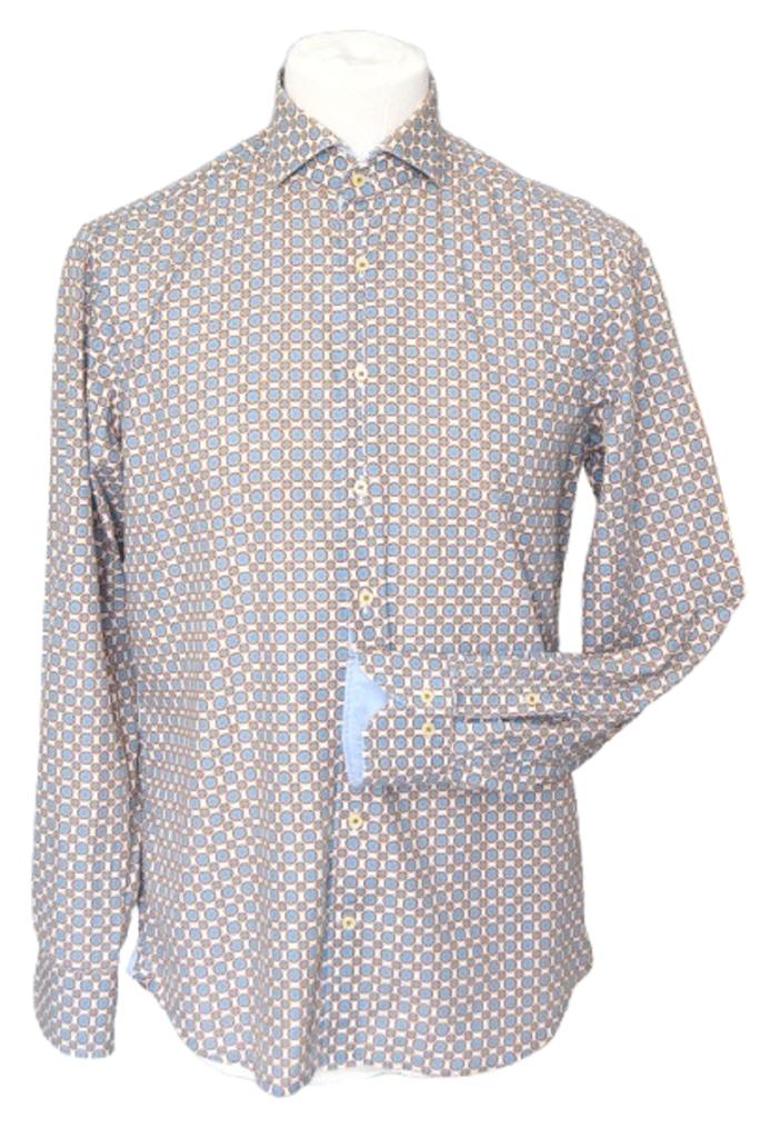 Stenströms overhemd, fitted body, motief, multicolor, Mt. M, Overige kleuren, Verzenden, Halswijdte 39/40 (M), Zo goed als nieuw