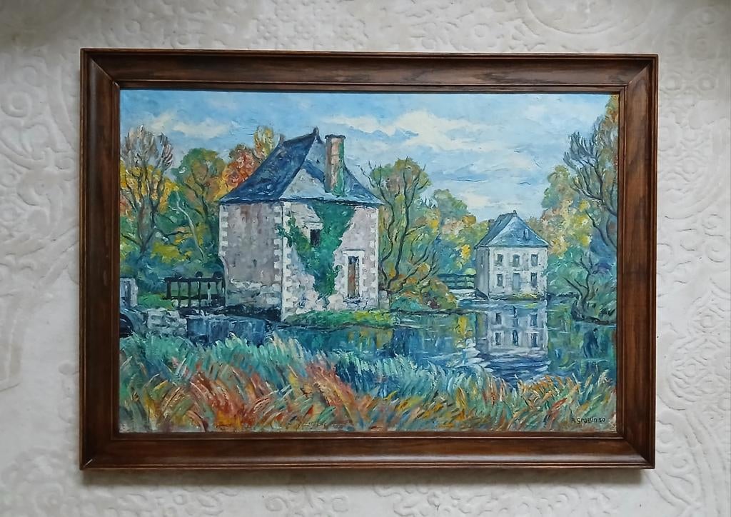 Schilderij #  Alexandre Marie Grassin ( zie info ), Antiek en Kunst, Kunst | Schilderijen | Klassiek, Ophalen