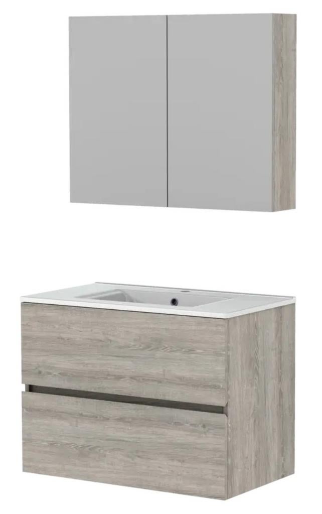 Atlantic by Allibert badmeubelset 80cm hout - zonder wasbak, Ophalen, Nieuw, 50 tot 100 cm, Minder dan 100 cm