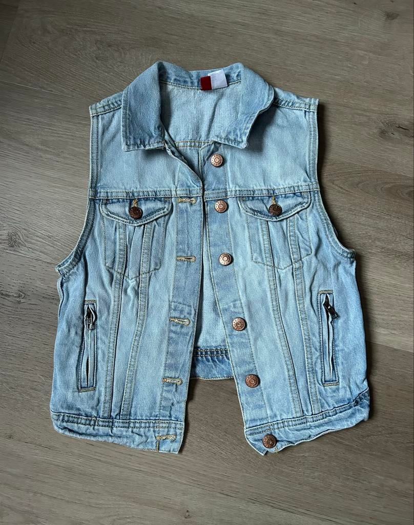 H&M Divided Spijker Giletje Maat 36, Blauw, Ophalen of Verzenden, Zo goed als nieuw, Maat 36 (S)