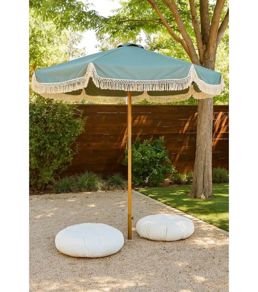 Casa Volantes Parasol Ø300cm Khaki Groen, Tuin en Terras, Parasols, Verzenden, Nieuw, 2 tot 3 meter, Waterdicht