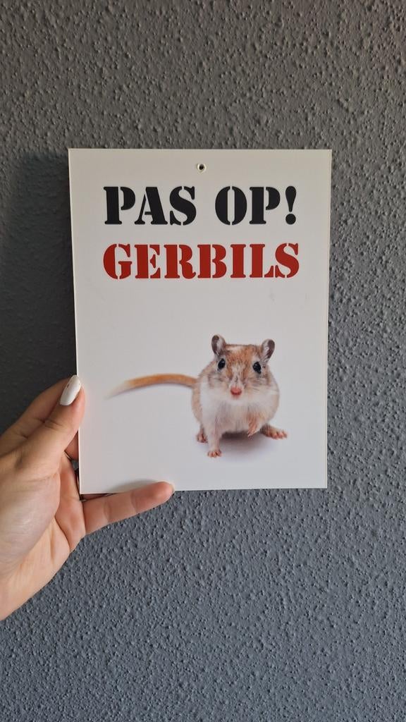 Gerbil waak bordje, Dieren en Toebehoren, Knaagdieren, Januari