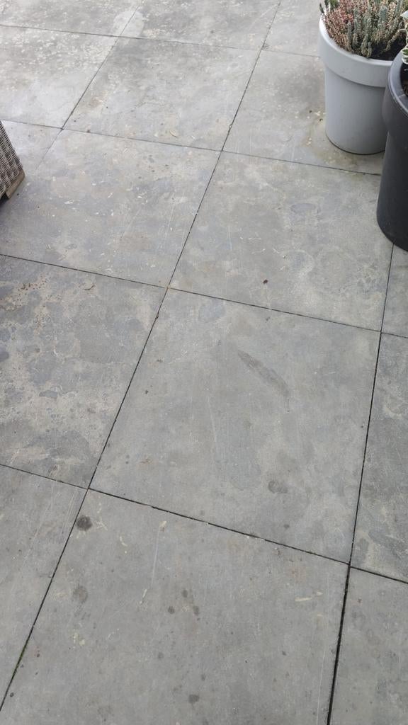 Natuursteen terrastegels 60x60 cm, 35m2, 2-3cm dik, Gebruikt, Ophalen of Verzenden, Terrastegels, Natuursteen