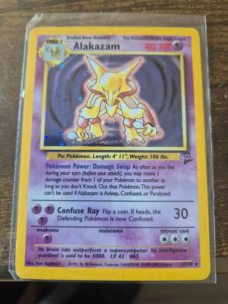 Alakazam holo 1/130, Ophalen of Verzenden, Zo goed als nieuw
